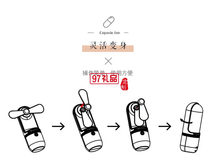 醫藥行業  膠囊風扇便攜式手持放立兩用迷你電扇