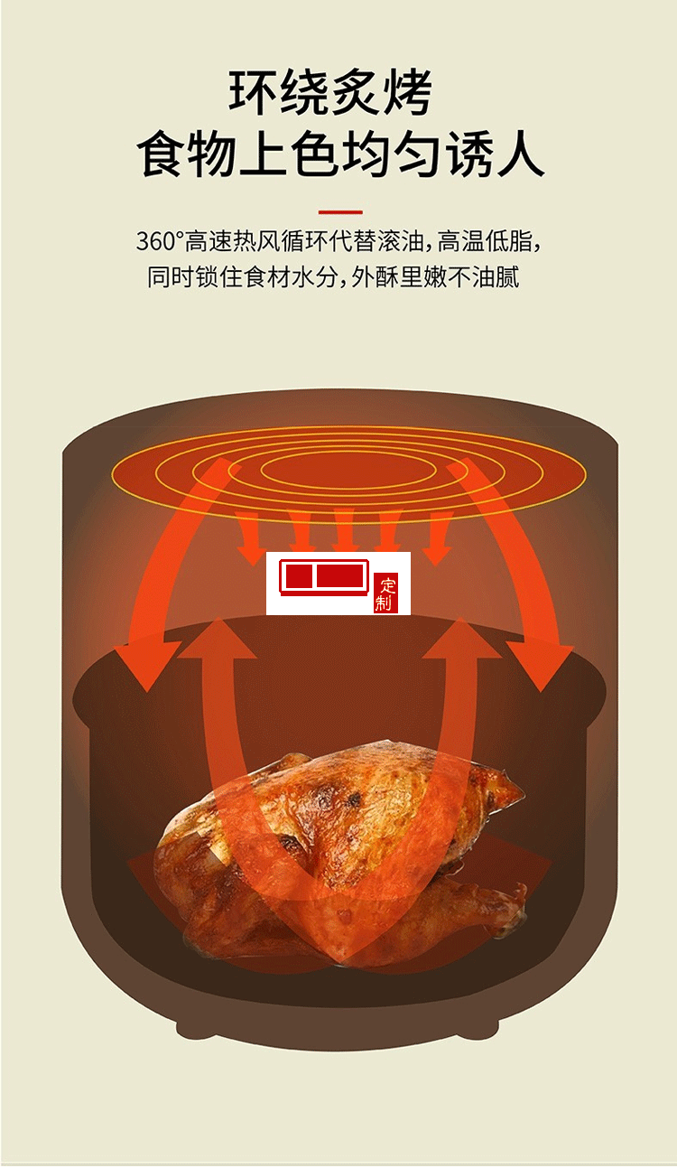 空氣炸鍋新款烤箱大容量智能無油小多功能全自動電一體機定制公司廣告禮品